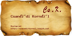 Csanádi Kornél névjegykártya