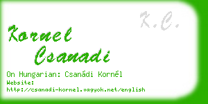 kornel csanadi business card
